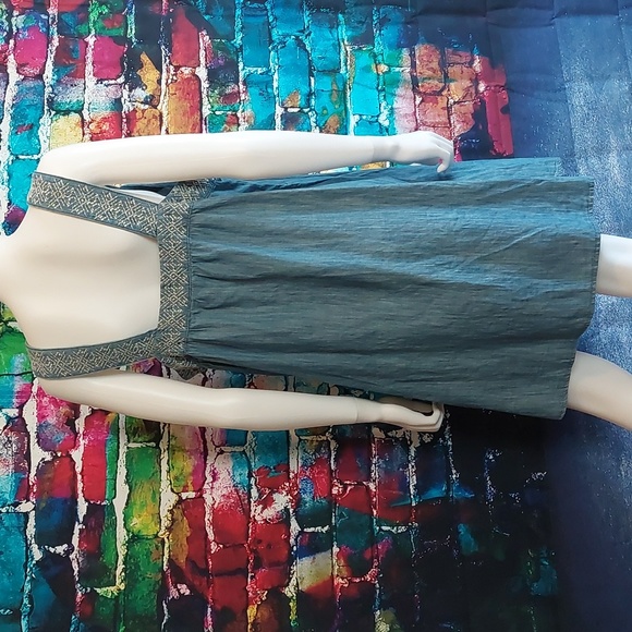 Chambray Ashley Wash Cotton Mini Dress in Ashley Wash XL 14 16 NWT - Picture 3 of 5